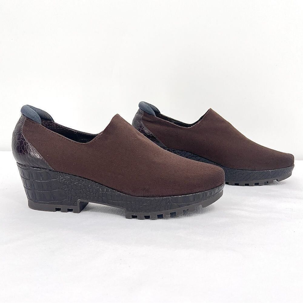 Donald J. Pliner Brown Wedge Loafers